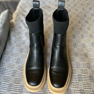 Mango pebbled leather lug boots